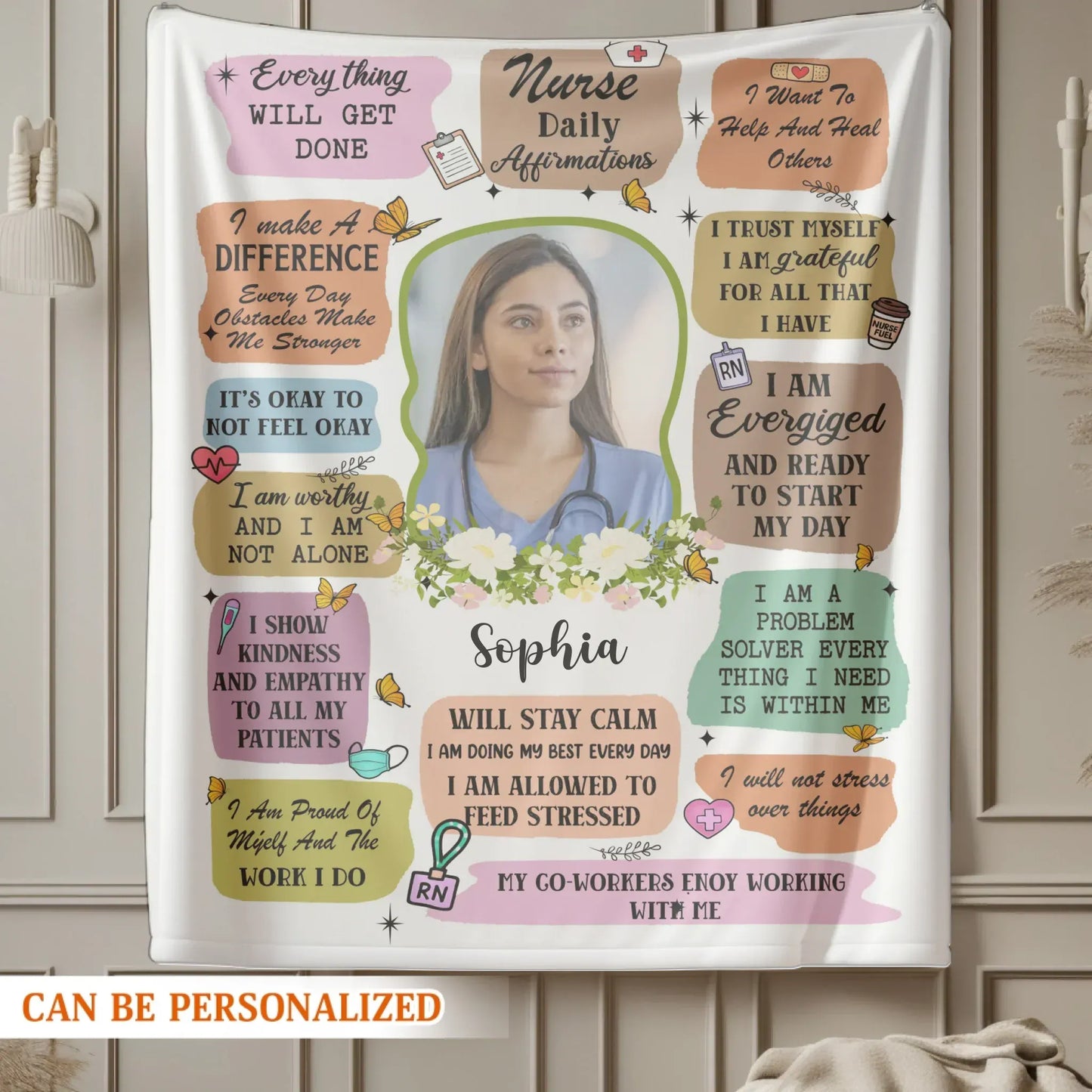 I Show Kindness And Empathy To All My Patients - Personalized Nurse Photo Custom Blanket