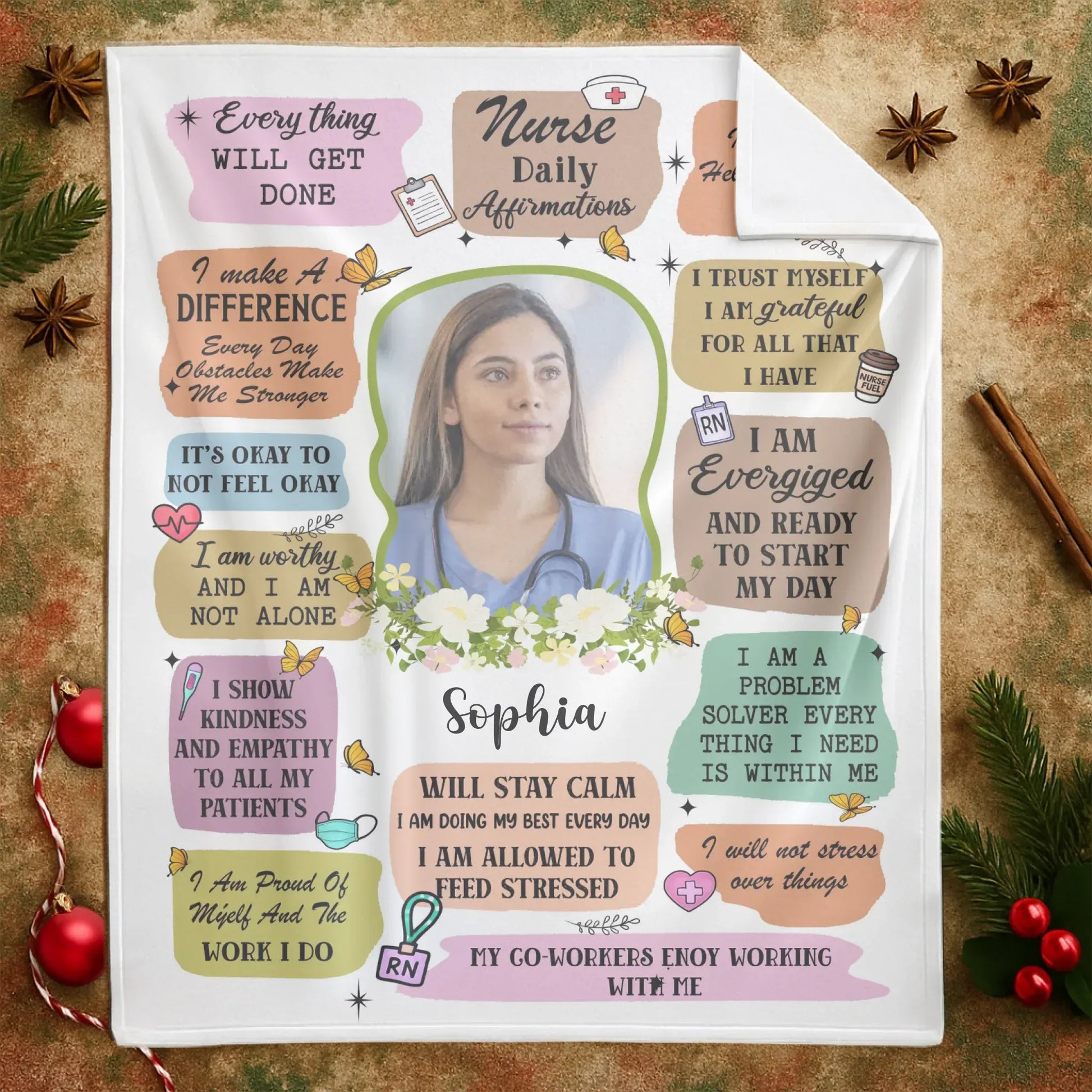 I Show Kindness And Empathy To All My Patients - Personalized Nurse Photo Custom Blanket