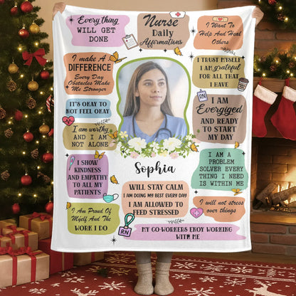 I Show Kindness And Empathy To All My Patients - Personalized Nurse Photo Custom Blanket