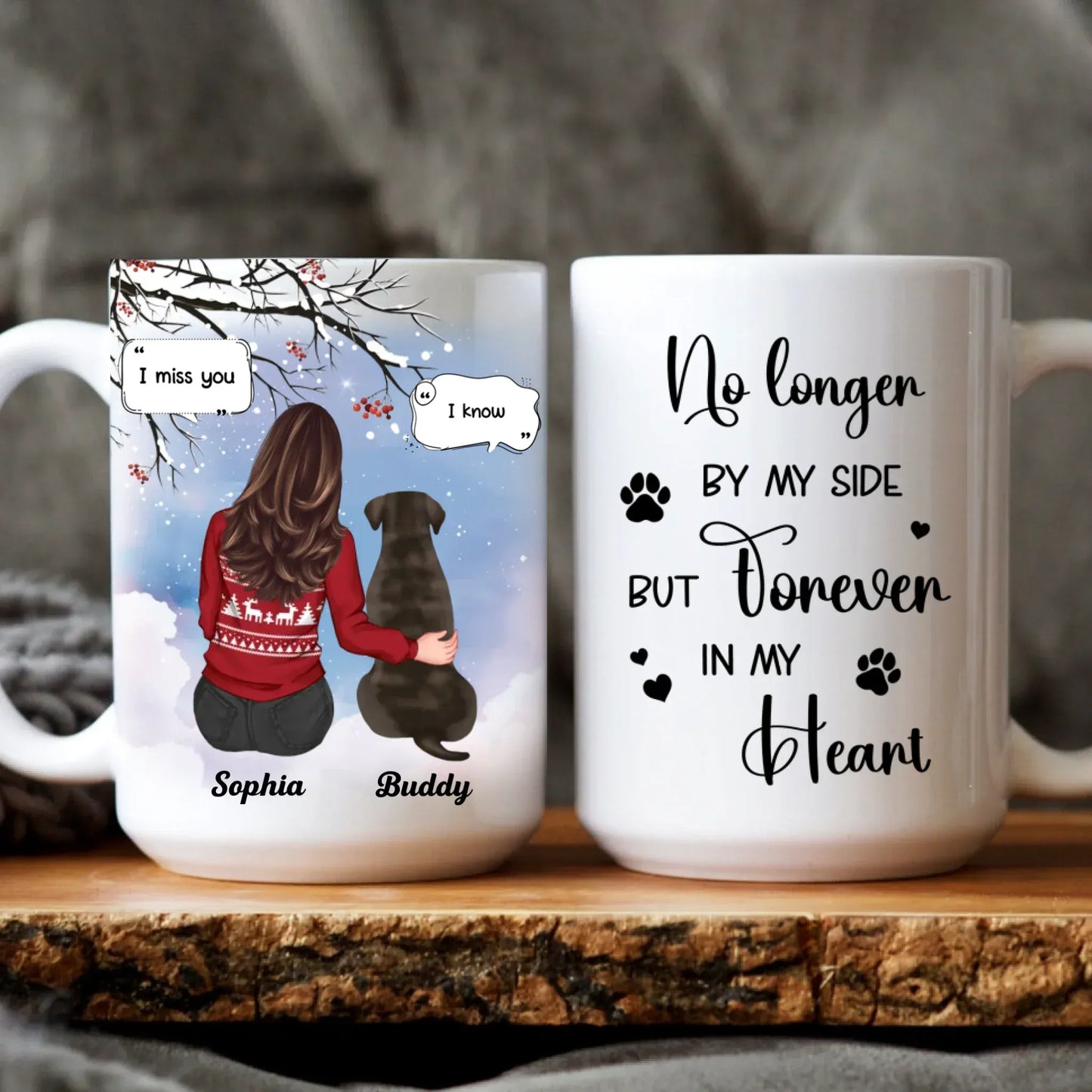 MUG / WHITE / 15oz I Miss You I Know - Memorial Gift For Pet Lovers/ Dog Mom - Personalized Mug