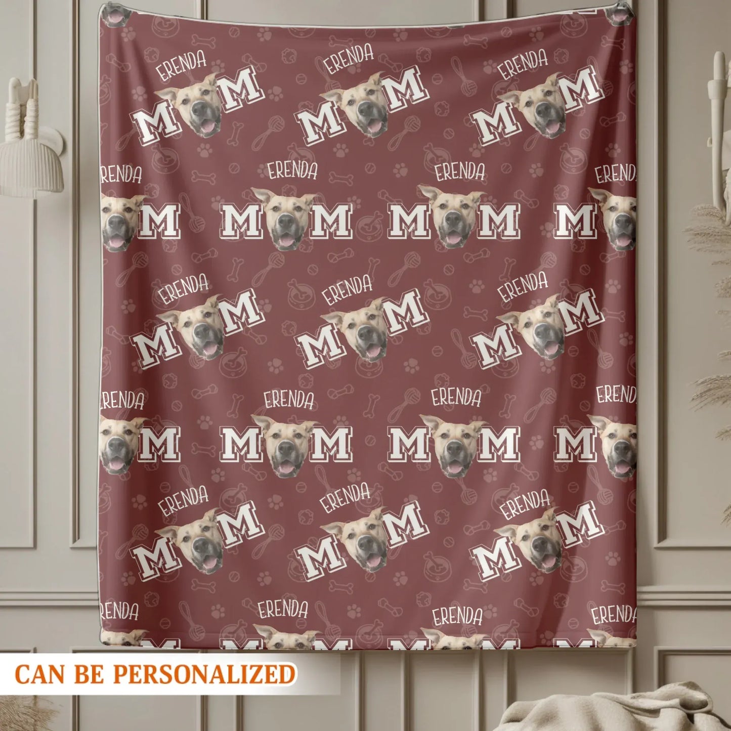 Dog Mom Seamless Pattern Dog Blanket - Personalized Dog Blanket