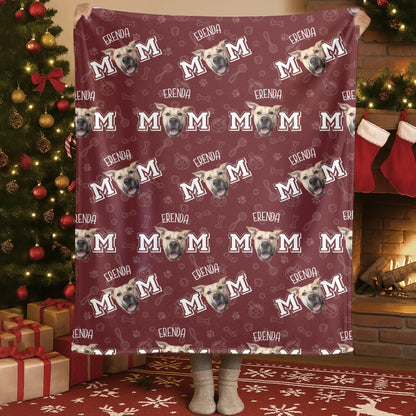 Blanket Custom KNT / White / 30x40in / 76x101cm Dog Mom Seamless Pattern Dog Blanket - Personalized Dog Blanket