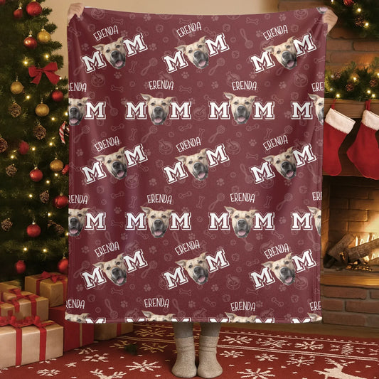 Blanket Custom KNT / White / 30x40in / 76x101cm Dog Mom Seamless Pattern Dog Blanket - Personalized Dog Blanket