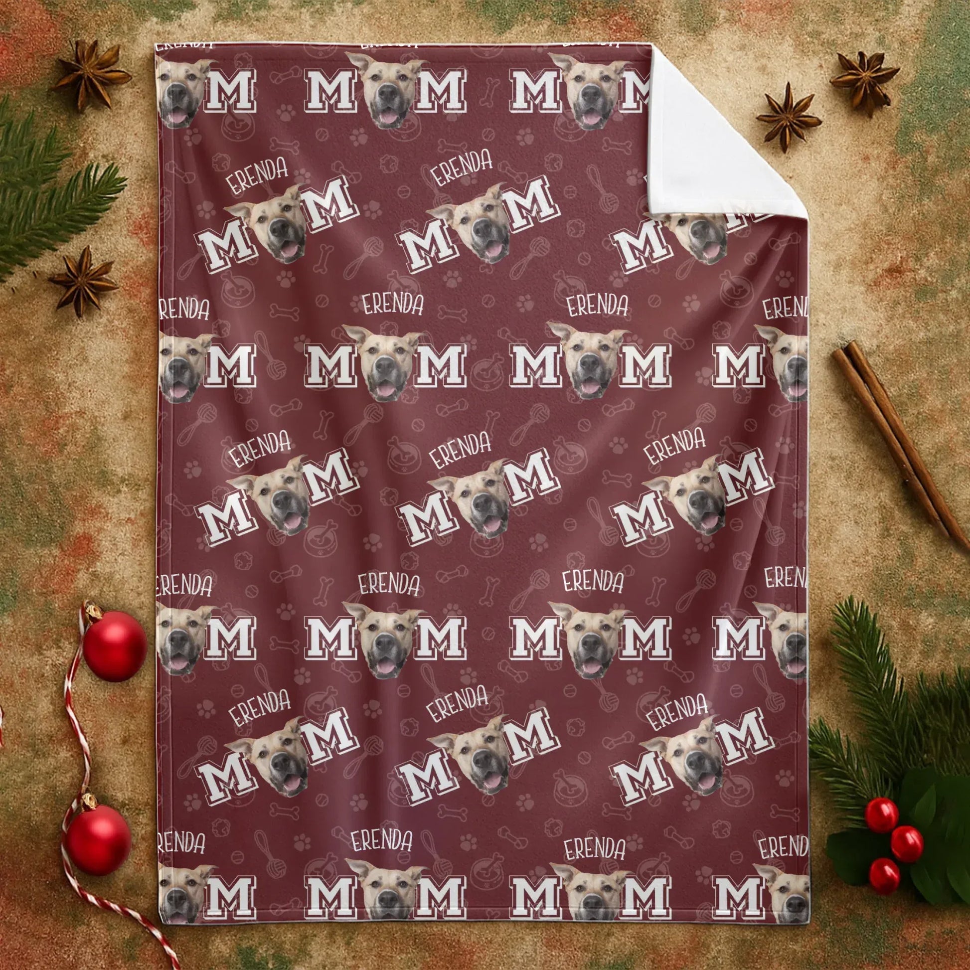Dog Mom Seamless Pattern Dog Blanket - Personalized Dog Blanket