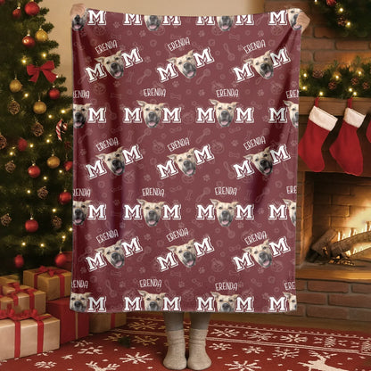 Dog Mom Seamless Pattern Dog Blanket - Personalized Dog Blanket