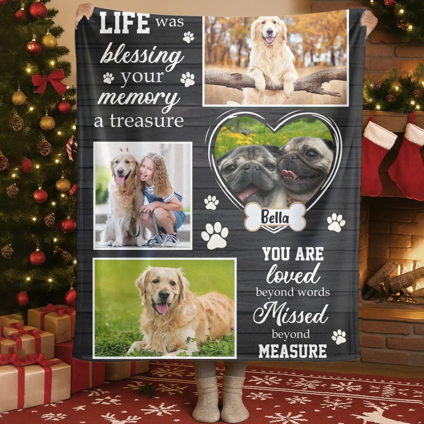 Blanket Custom KNT / White / 30x40in / 76x101cm You Are Loved Missed Beyond Measure - Personalized Pet Loss Keepsake Blanket