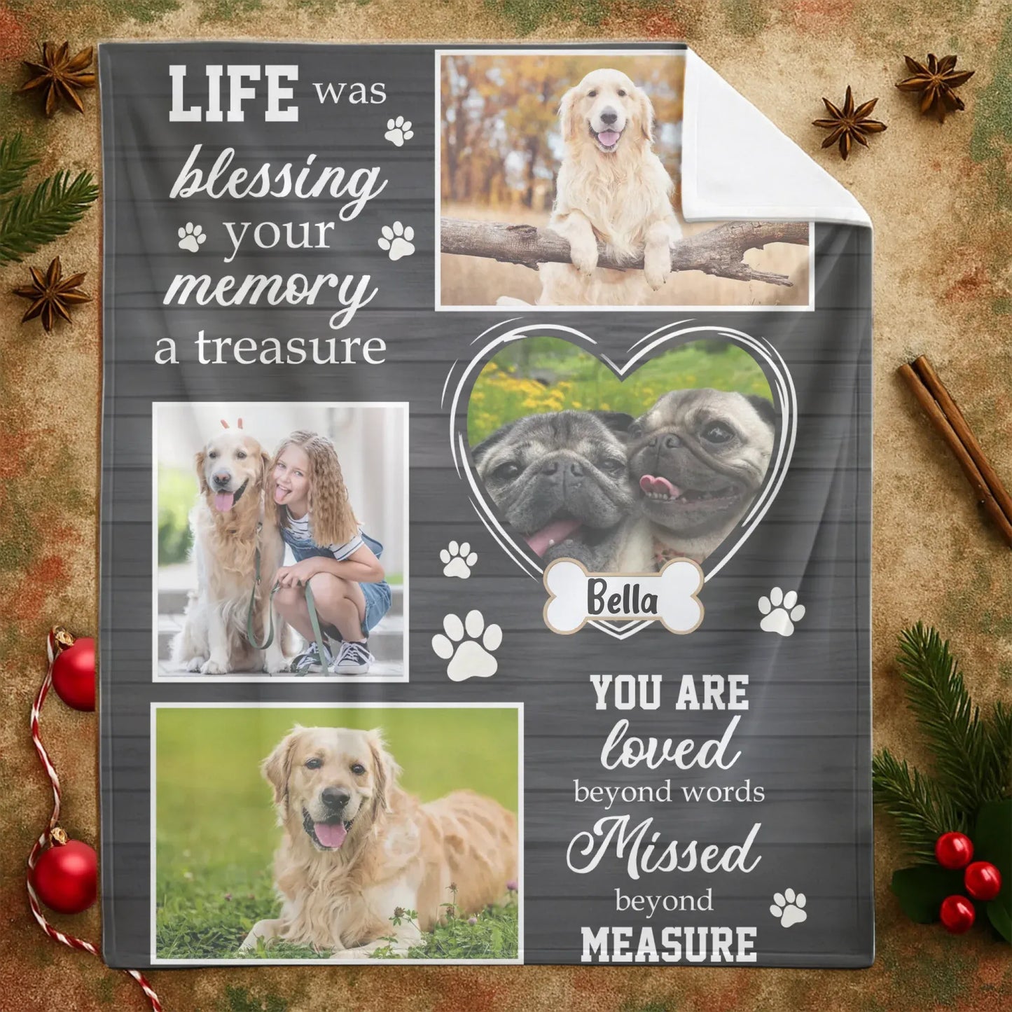 You Are Loved Missed Beyond Measure - Personalized Pet Loss Keepsake Blanket