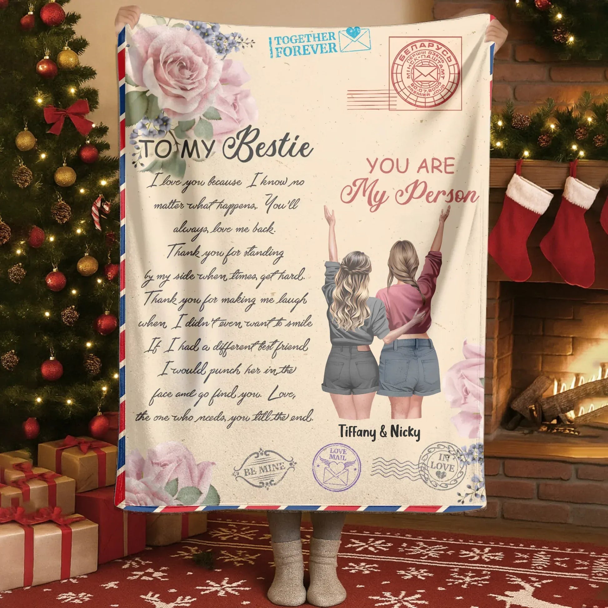 Blanket - Thanh Dang / White / 30x40in / 76x101cm A Sweet Hug In A Blanket For Your Favorite Person - Personalized Besties Friendship Custom Blanket