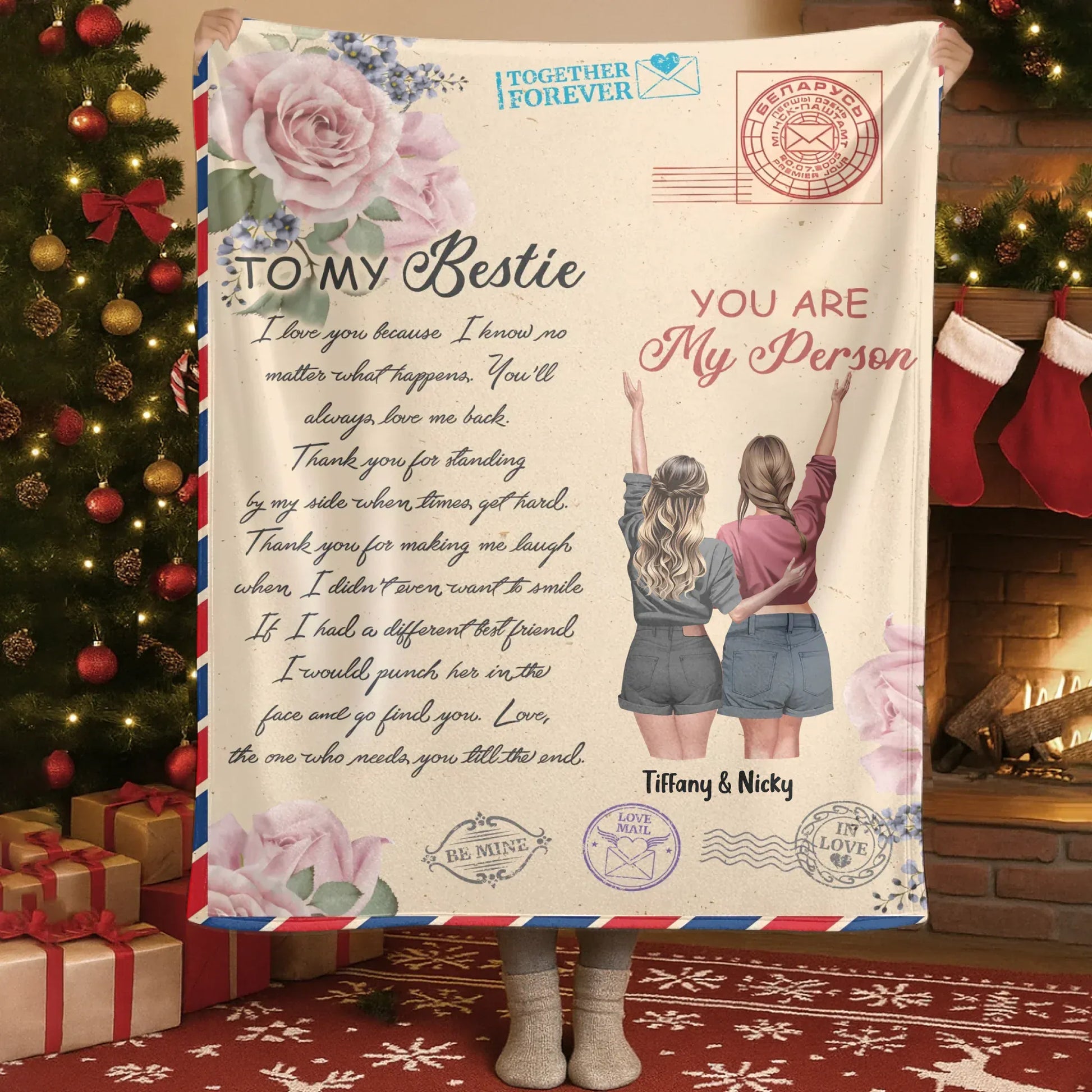 A Sweet Hug In A Blanket For Your Favorite Person - Personalized Besties Friendship Custom Blanket