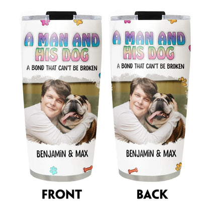 A Man and His Dog Photo - Personalized Custom Printed Tumbler