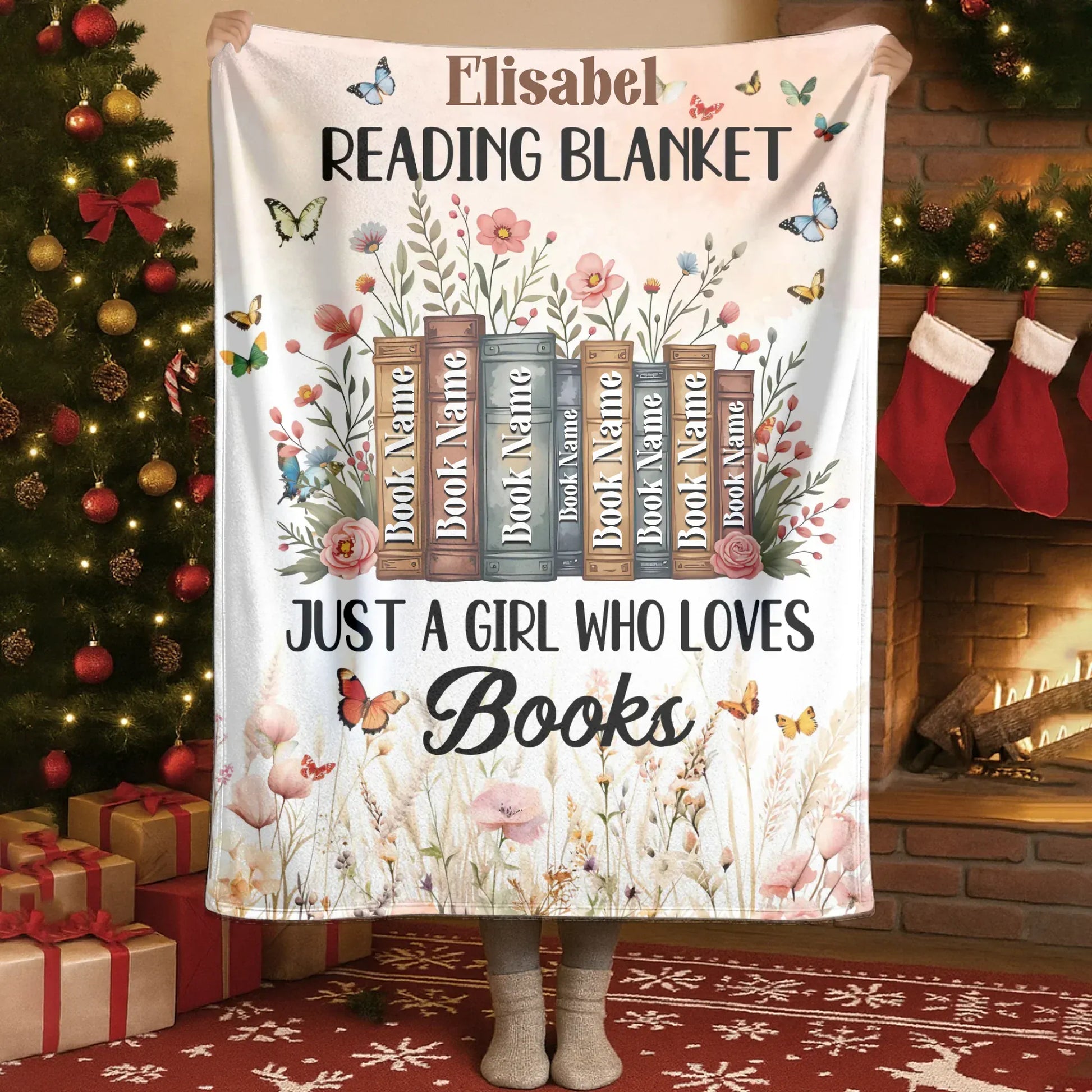 Blanket - Thanh Dang / White / 30x40in / 76x101cm Just A Girl Who Loves Books - Personalized Books Lovers Custom Blanket