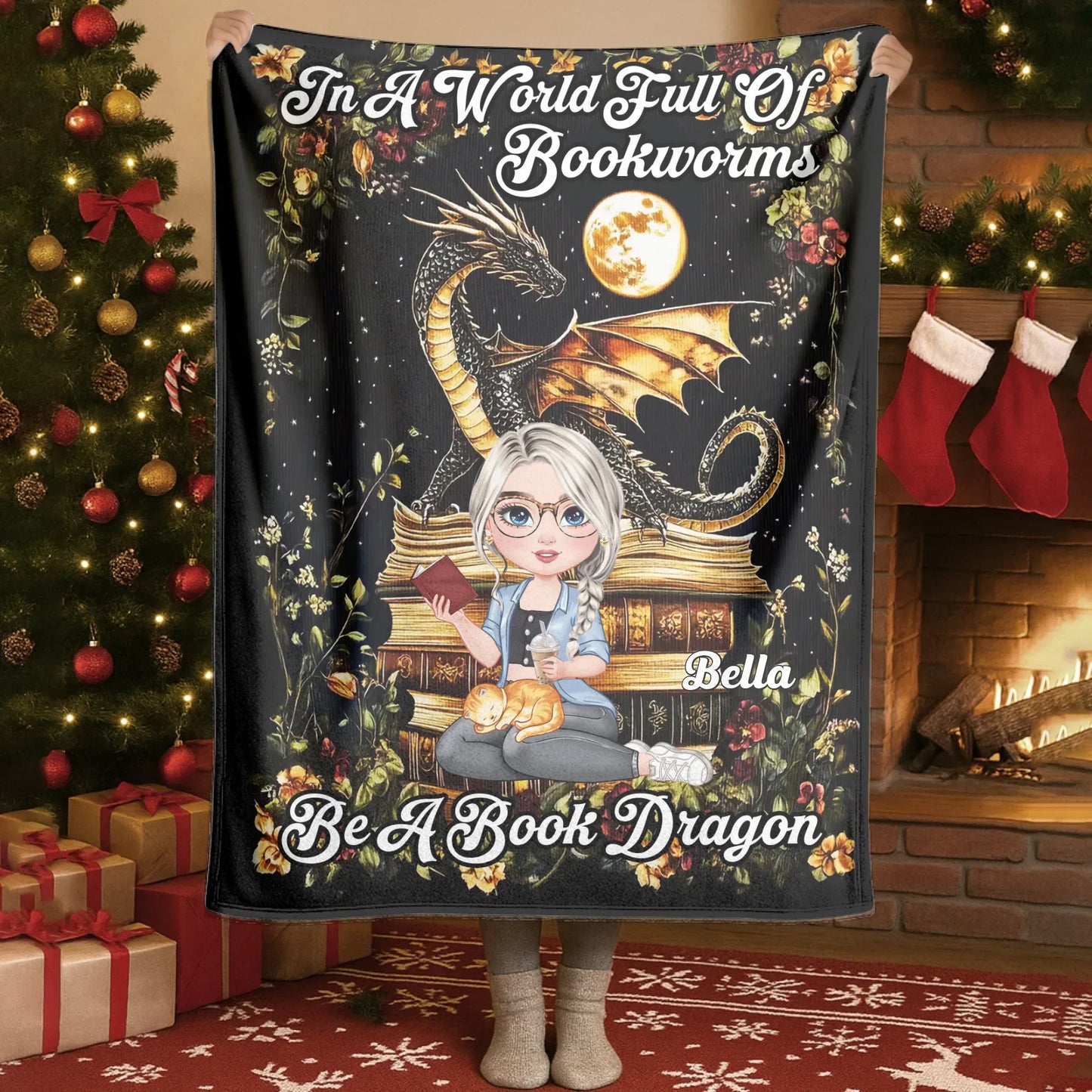 Blanket - Thanh Dang / White / 30x40in / 76x101cm In A World Full Of Bookworms - Personalized Books Lovers Custom Blanket