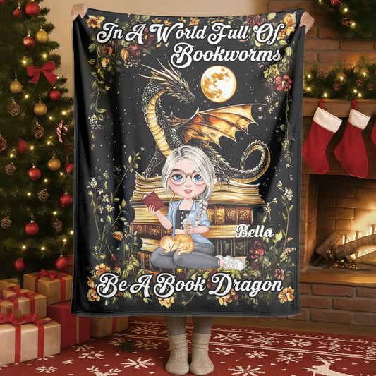 Blanket - Thanh Dang / White / 30x40in / 76x101cm In A World Full Of Bookworms - Personalized Books Lovers Custom Blanket