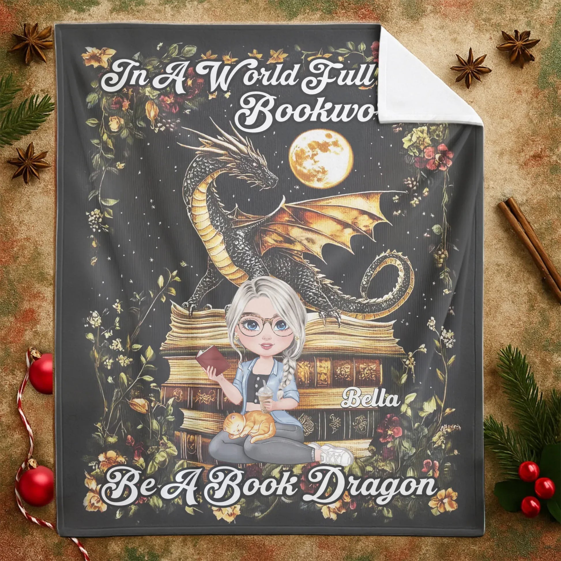 In A World Full Of Bookworms - Personalized Books Lovers Custom Blanket