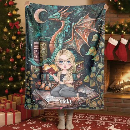 Blanket - Thanh Dang / White / 30x40in / 76x101cm Enter A World Of Magic And Stories - Personalized Books Lovers Custom Blanket