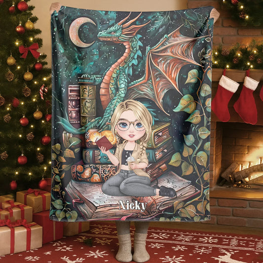 Blanket - Thanh Dang / White / 30x40in / 76x101cm Enter A World Of Magic And Stories - Personalized Books Lovers Custom Blanket