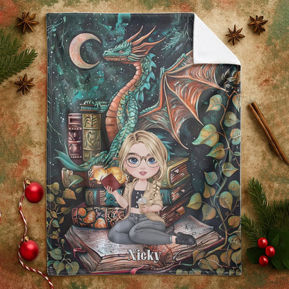 Enter A World Of Magic And Stories - Personalized Books Lovers Custom Blanket