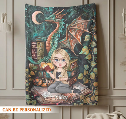 Enter A World Of Magic And Stories - Personalized Books Lovers Custom Blanket