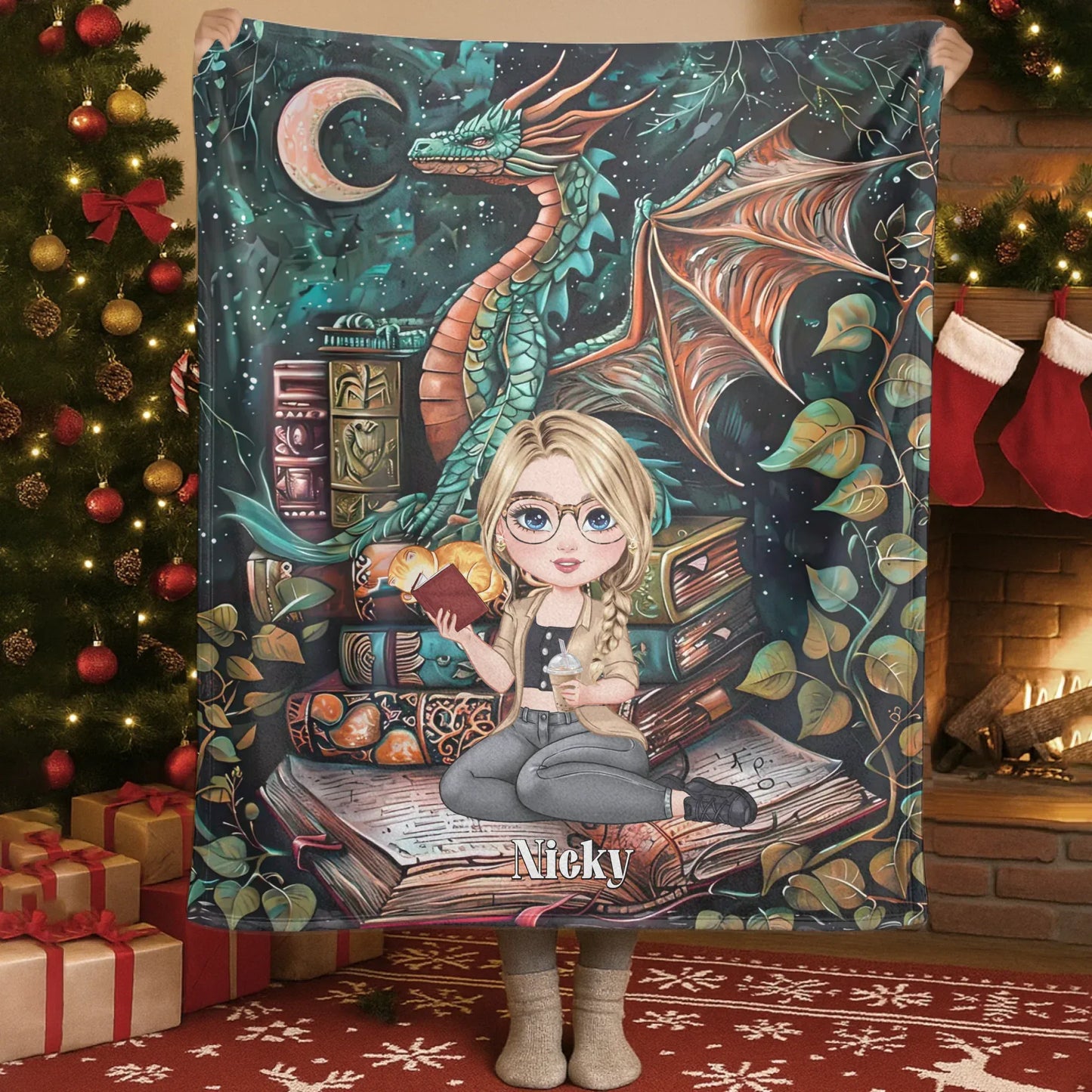Enter A World Of Magic And Stories - Personalized Books Lovers Custom Blanket