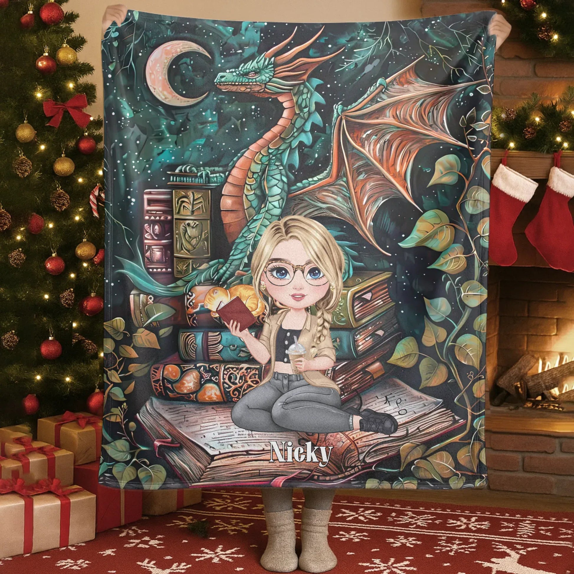 Enter A World Of Magic And Stories - Personalized Books Lovers Custom Blanket