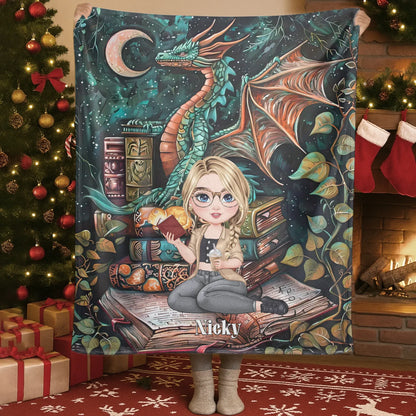 Enter A World Of Magic And Stories - Personalized Books Lovers Custom Blanket