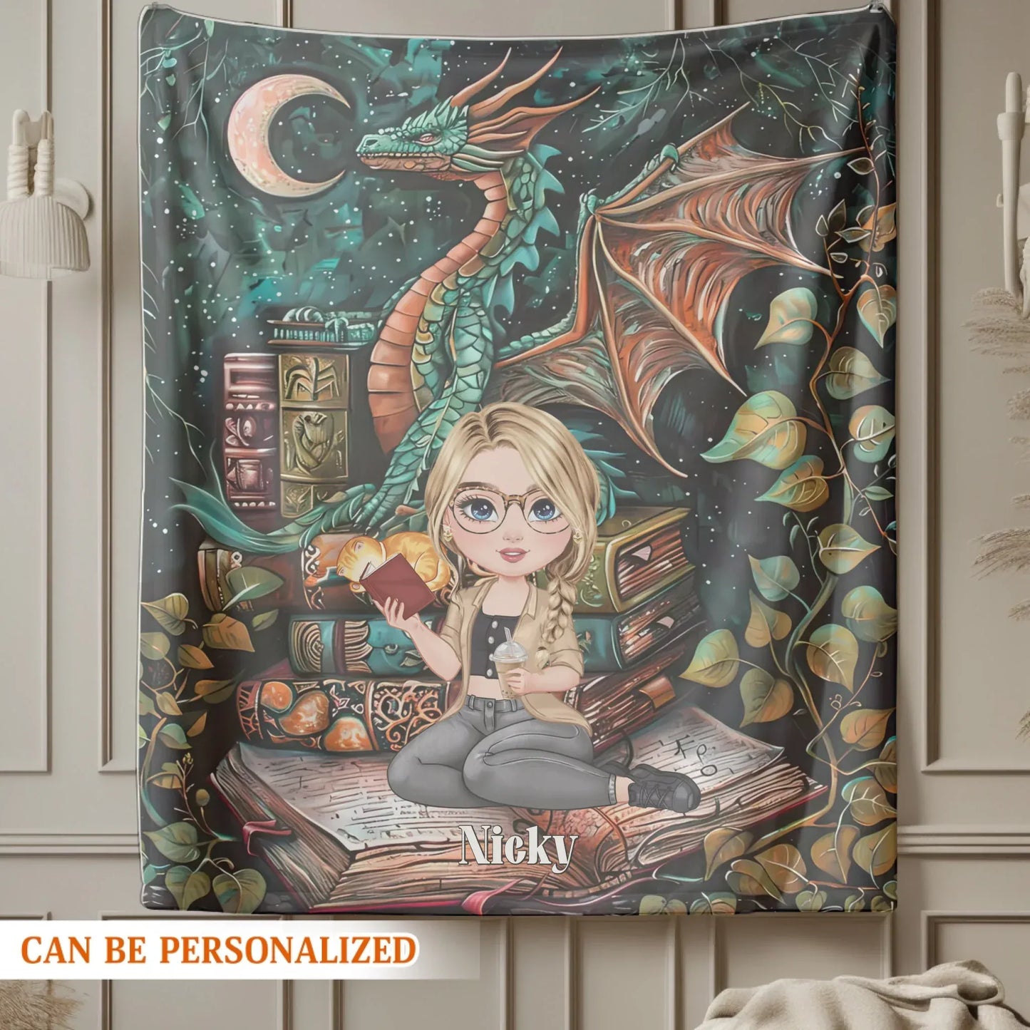 Enter A World Of Magic And Stories - Personalized Books Lovers Custom Blanket