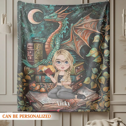 Enter A World Of Magic And Stories - Personalized Books Lovers Custom Blanket