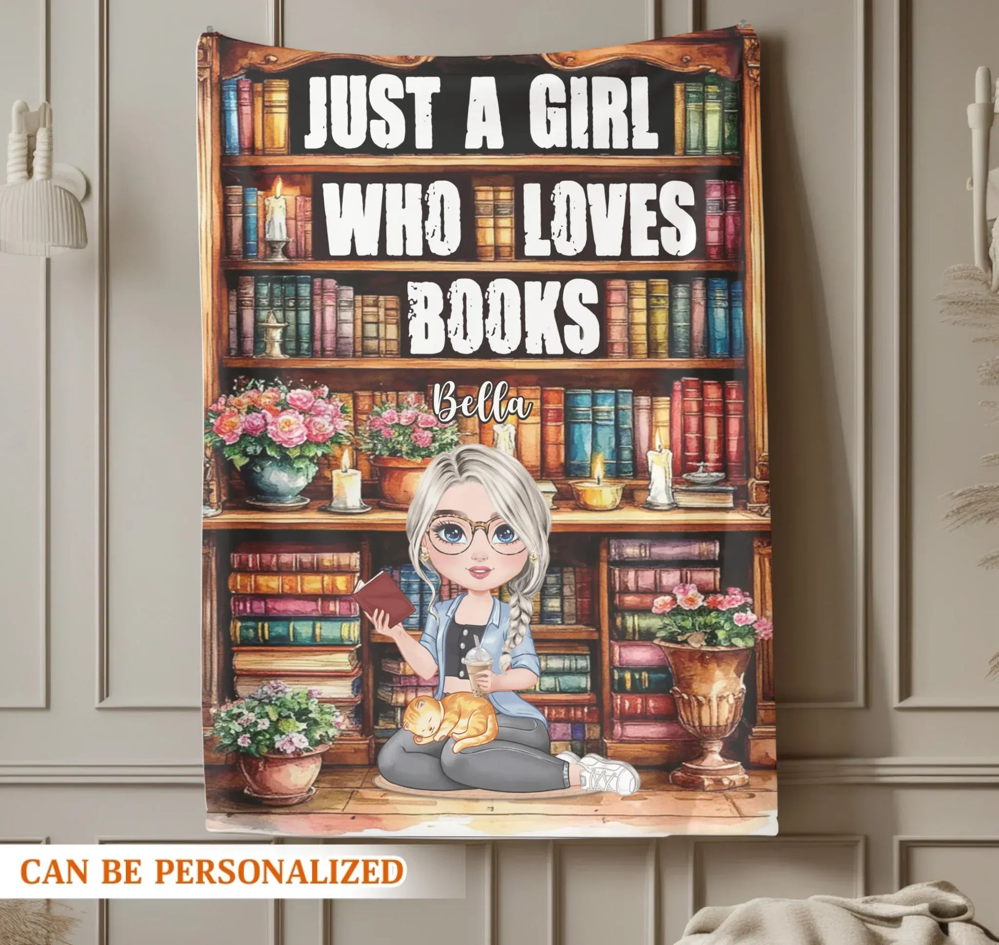 Immerse Yourself In The Atmosphere Of An Library - Personalized Books Lovers Custom Blanket
