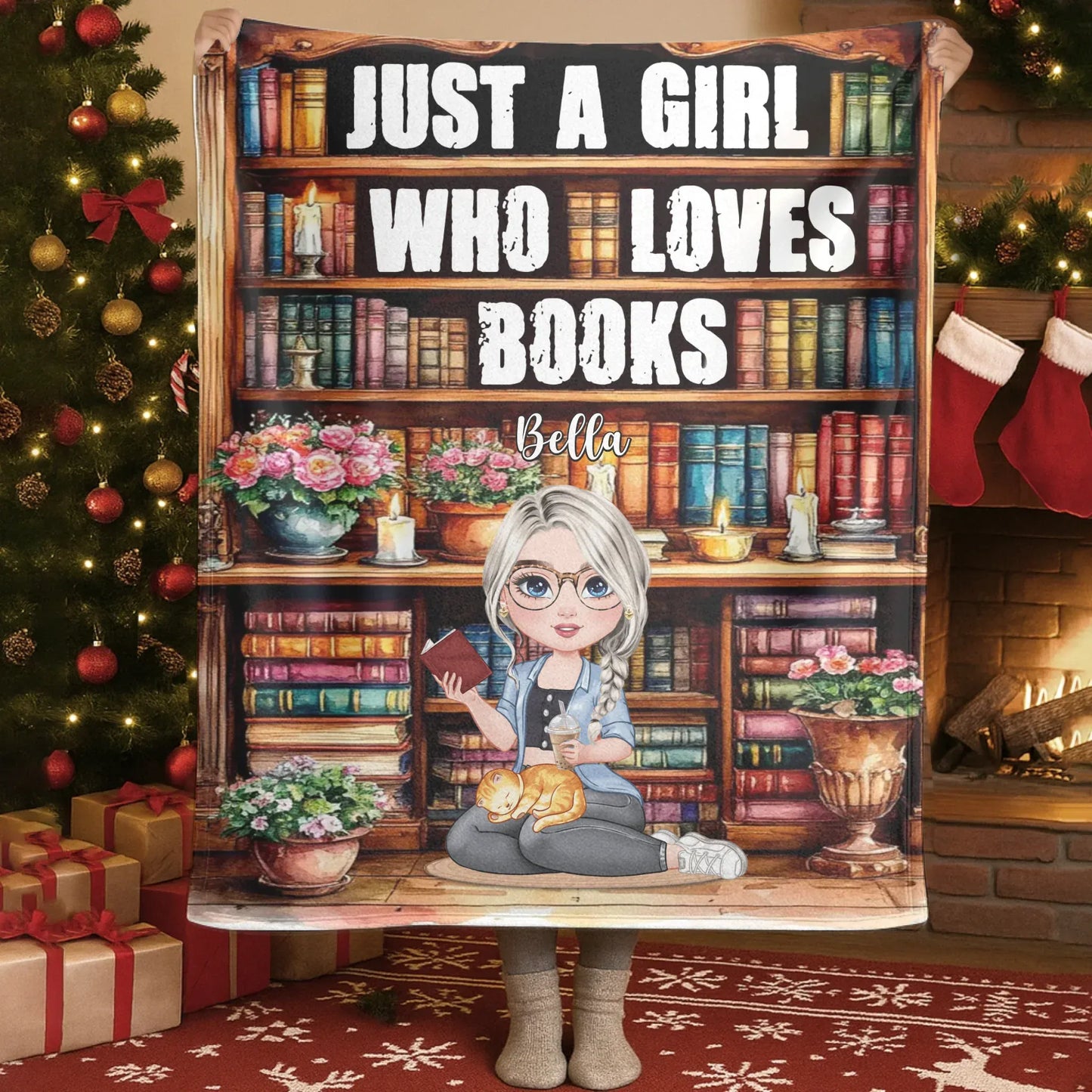 Immerse Yourself In The Atmosphere Of An Library - Personalized Books Lovers Custom Blanket