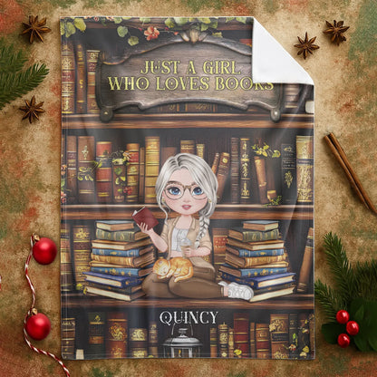 I Can’t Leave My Favorite Library - Personalized Books Lovers Custom Blanket