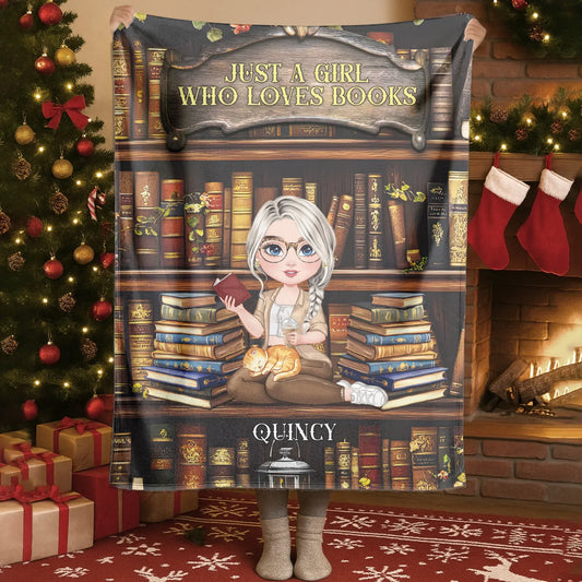 Blanket - Thanh Dang / White / 30x40in / 76x101cm I Can’t Leave My Favorite Library - Personalized Books Lovers Custom Blanket