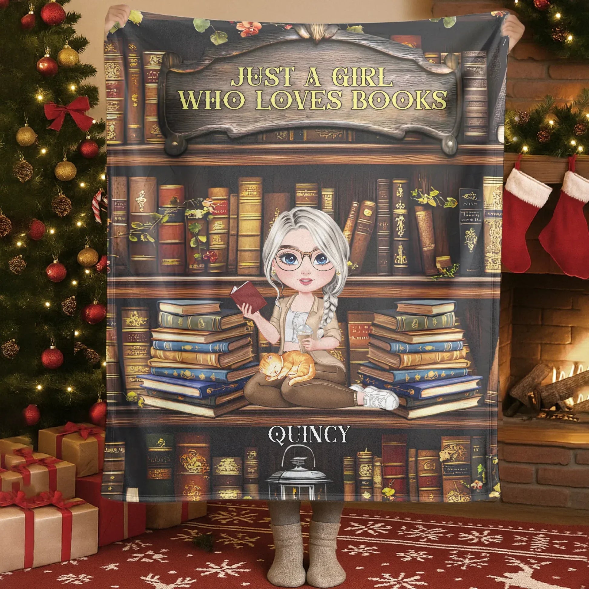 I Can’t Leave My Favorite Library - Personalized Books Lovers Custom Blanket