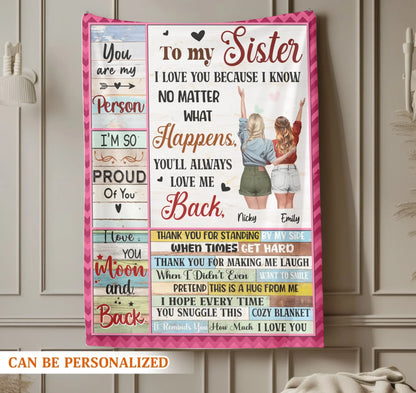 Thank You For Stading By My Side - Personalized Sisters Custom Blanket