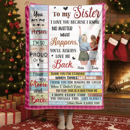 Blanket - Thanh Dang / White / 30x40in / 76x101cm Thank You For Stading By My Side - Personalized Sisters Custom Blanket