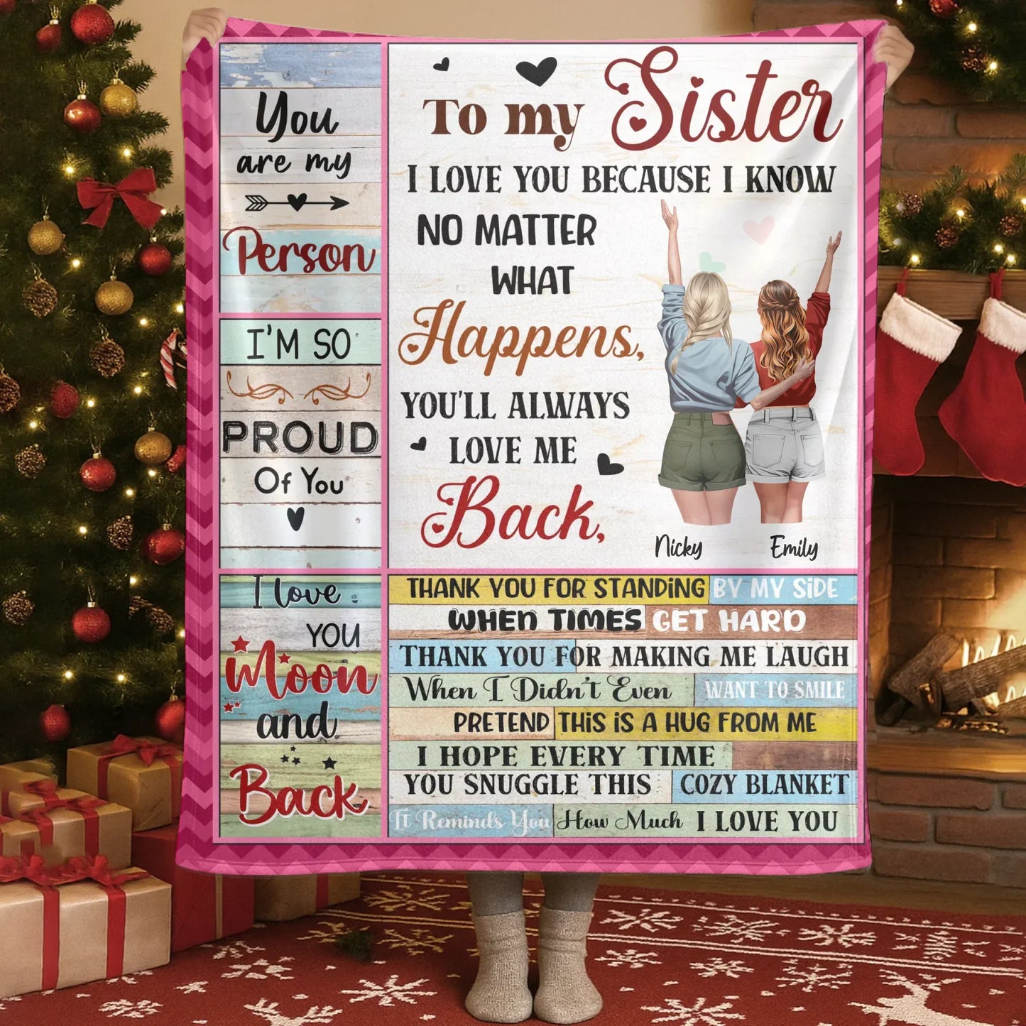 Thank You For Stading By My Side - Personalized Sisters Custom Blanket