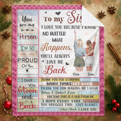 Thank You For Stading By My Side - Personalized Sisters Custom Blanket