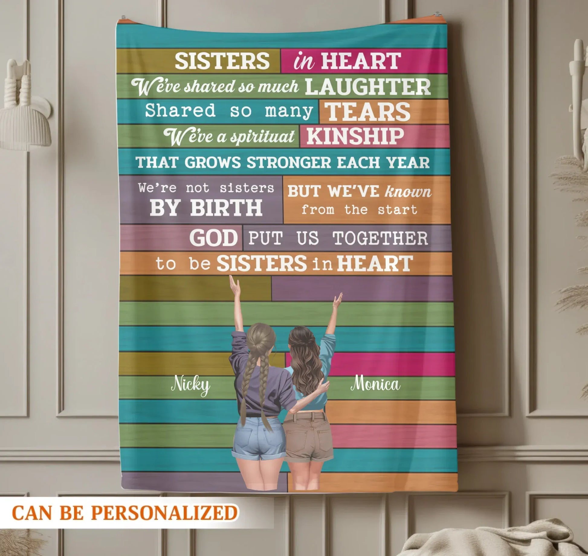 Sister In Heart, We've Sharing So Much Laughter - Personalized Sisters Custom Blanket