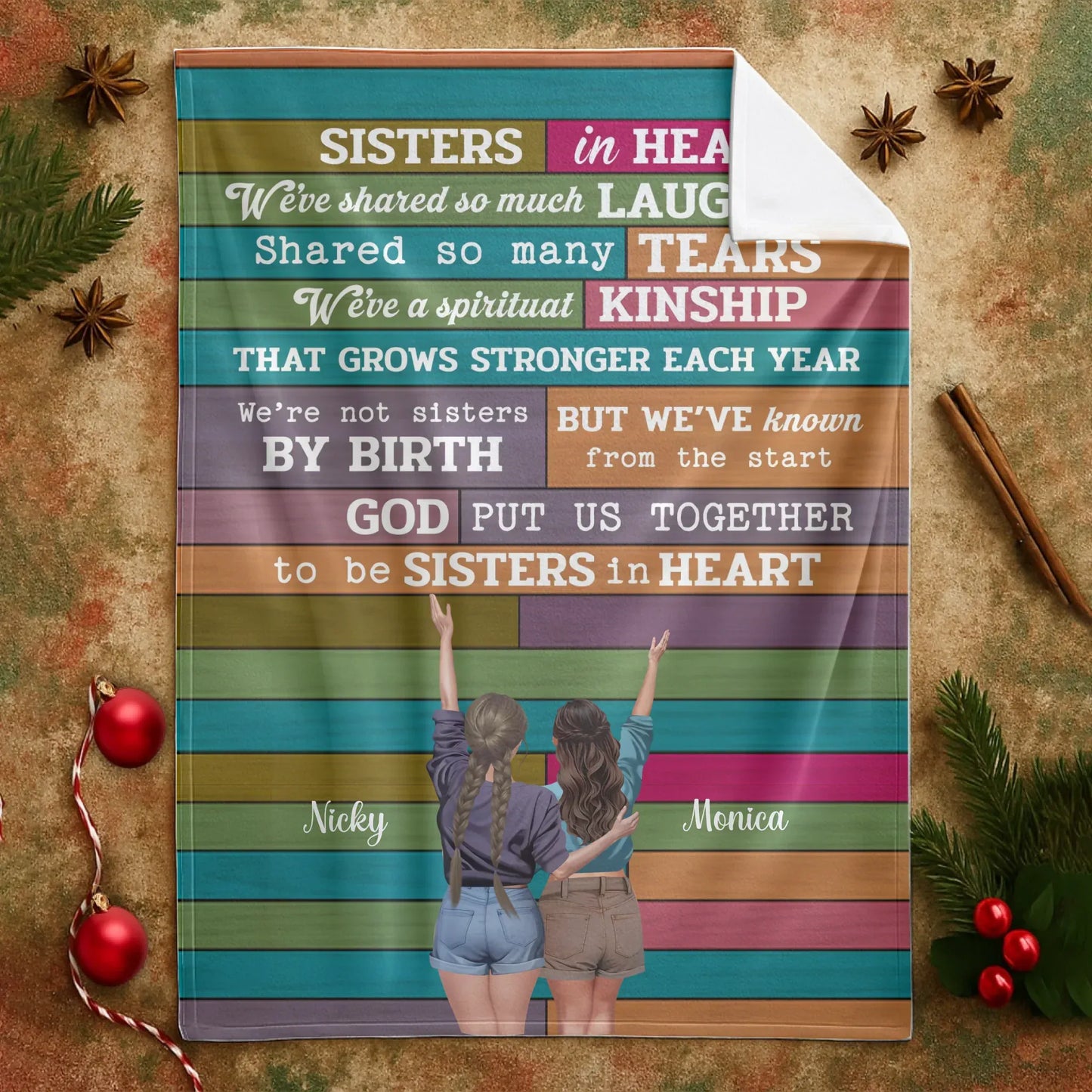 Sister In Heart, We've Sharing So Much Laughter - Personalized Sisters Custom Blanket
