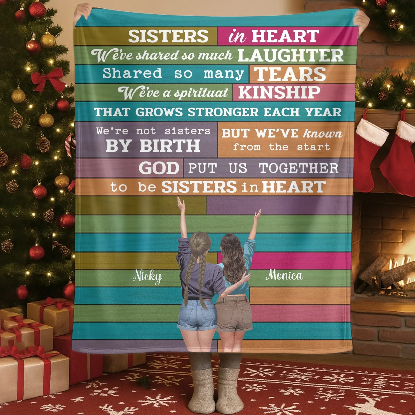 Sister In Heart, We've Sharing So Much Laughter - Personalized Sisters Custom Blanket