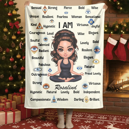 I Am Unique Resilient Fearless - Personalized Name Self-Affirmation Blanket