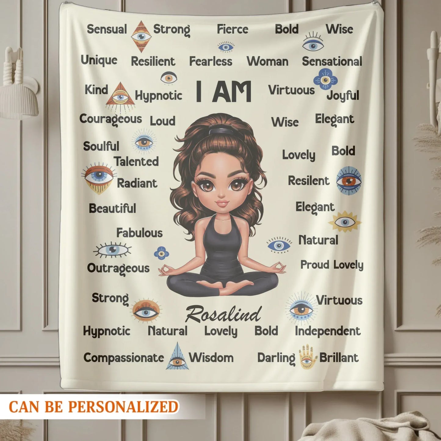 I Am Unique Resilient Fearless - Personalized Name Self-Affirmation Blanket