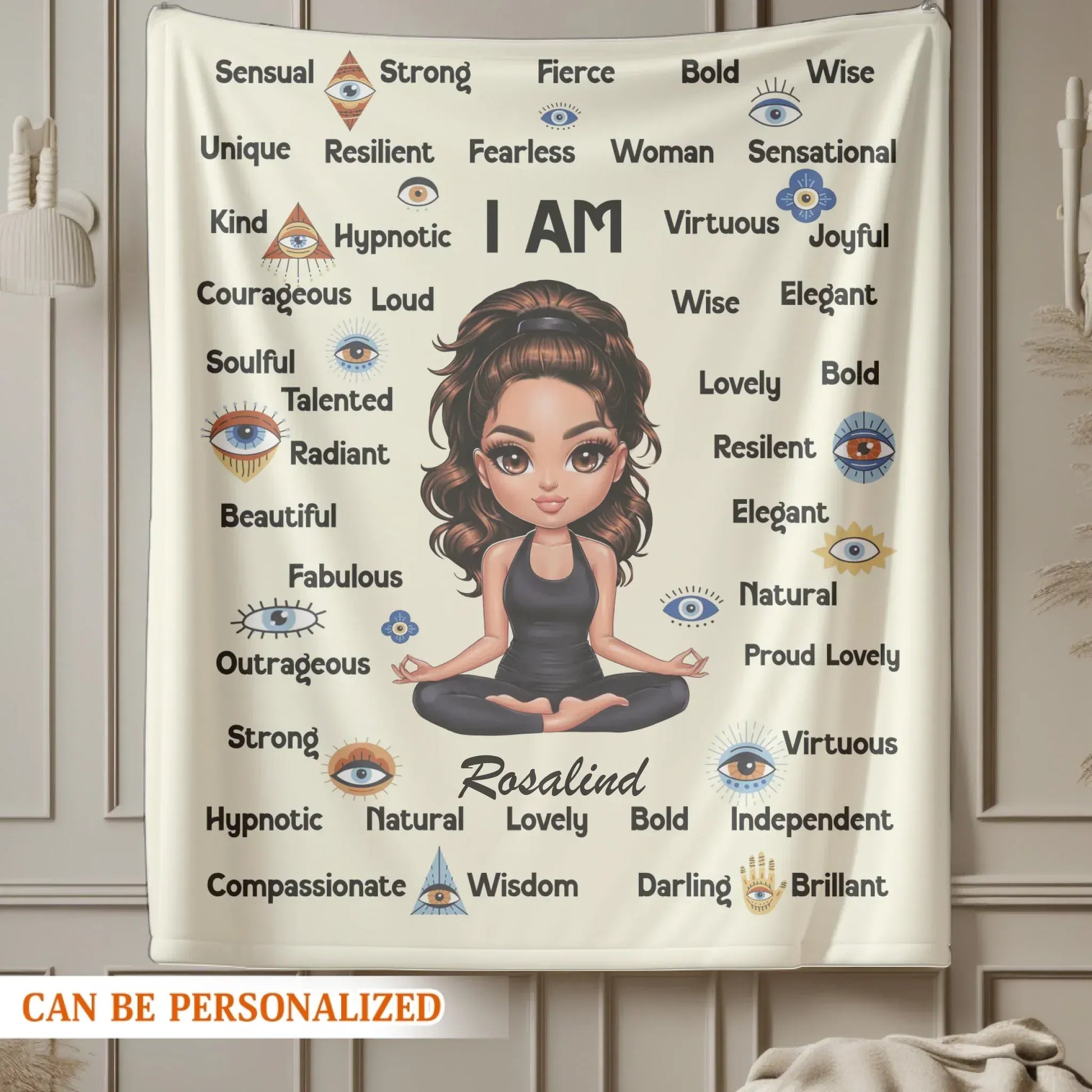 I Am Unique Resilient Fearless - Personalized Name Self-Affirmation Blanket