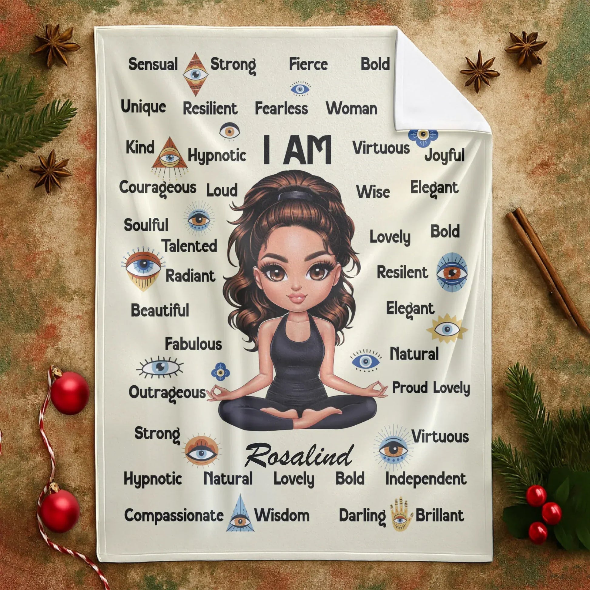 I Am Unique Resilient Fearless - Personalized Name Self-Affirmation Blanket