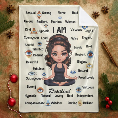 I Am Unique Resilient Fearless - Personalized Name Self-Affirmation Blanket