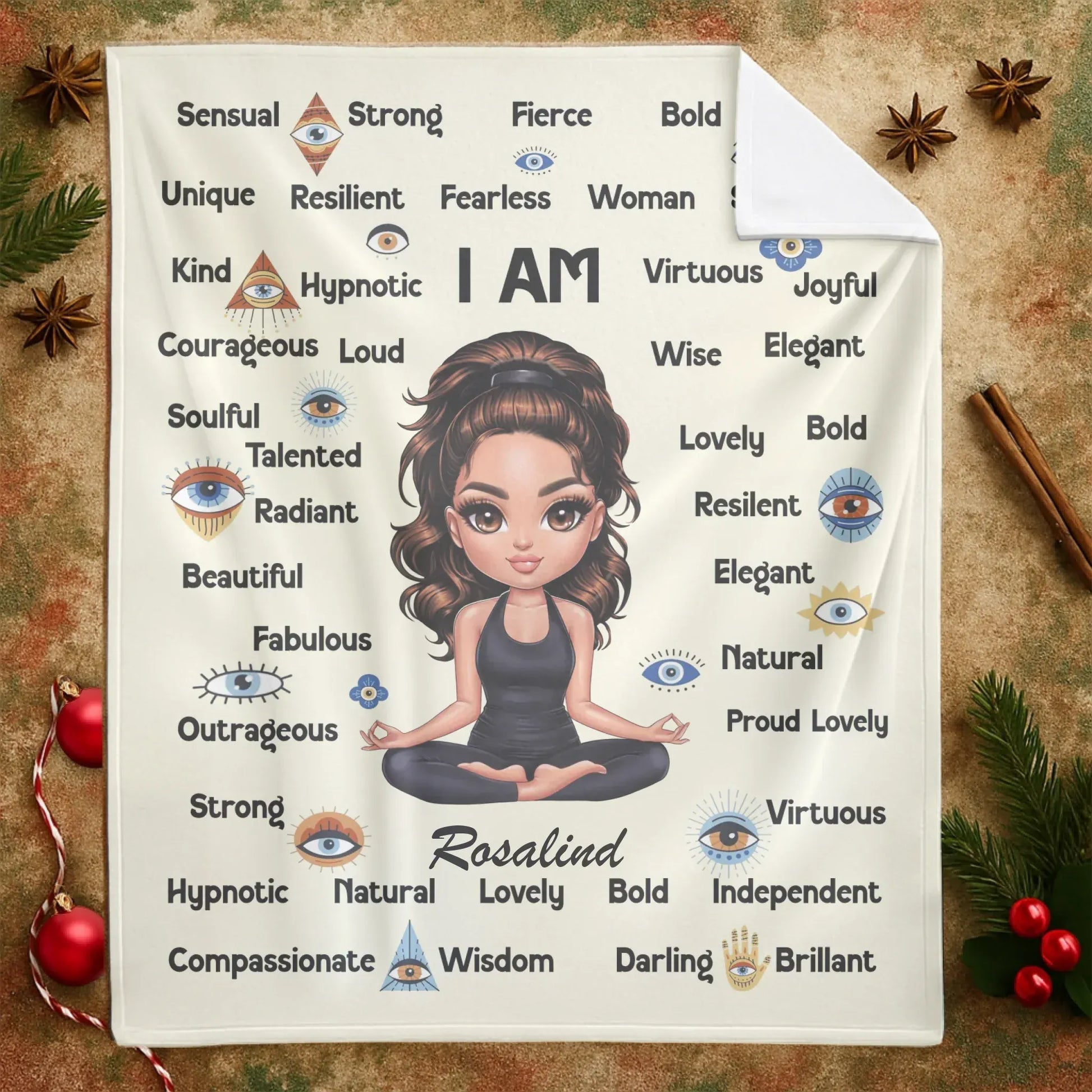 I Am Unique Resilient Fearless - Personalized Name Self-Affirmation Blanket