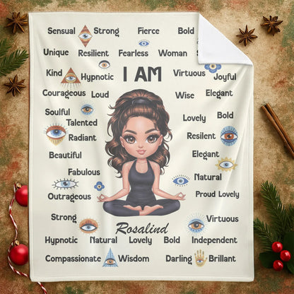 I Am Unique Resilient Fearless - Personalized Name Self-Affirmation Blanket