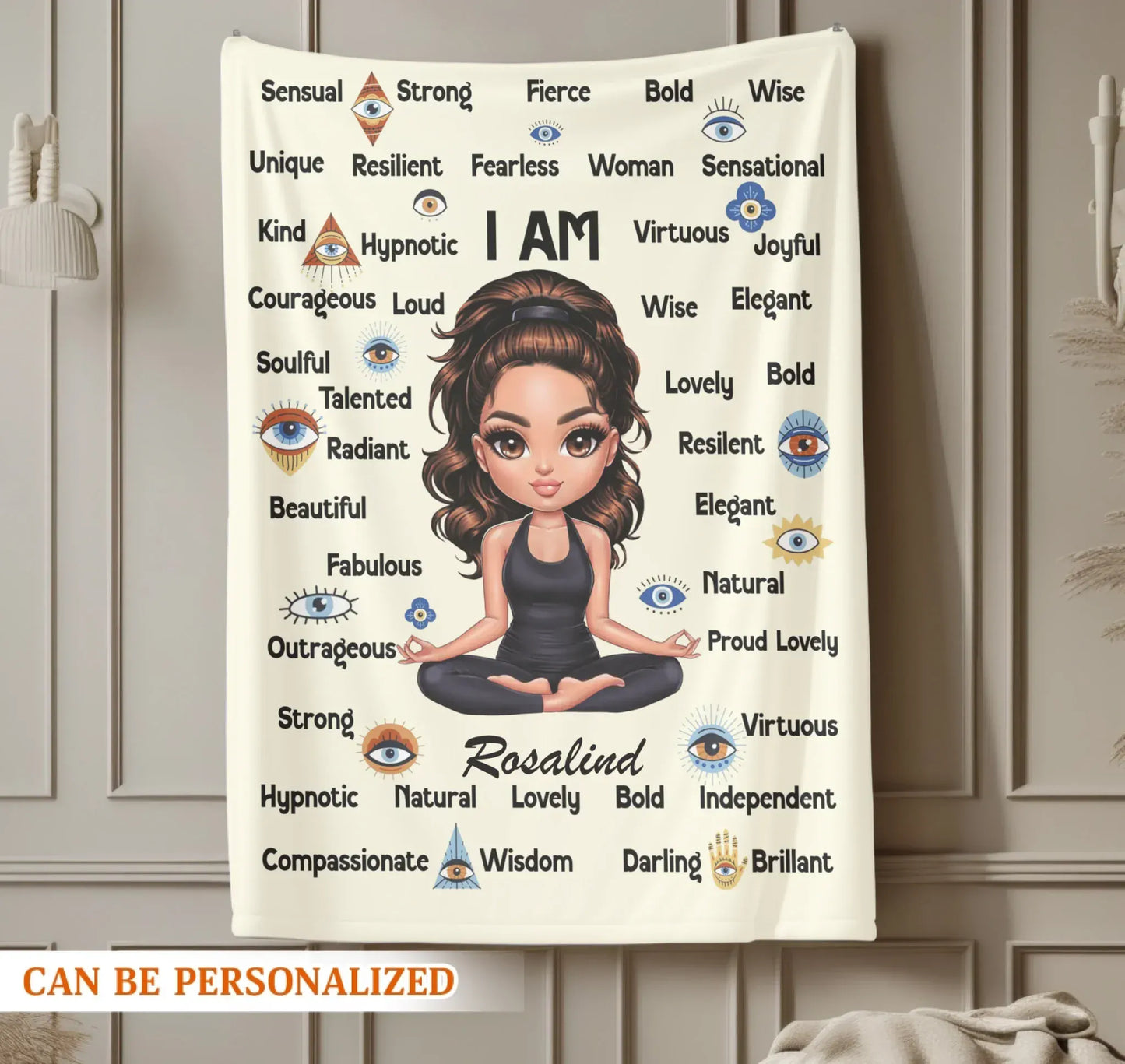 I Am Unique Resilient Fearless - Personalized Name Self-Affirmation Blanket