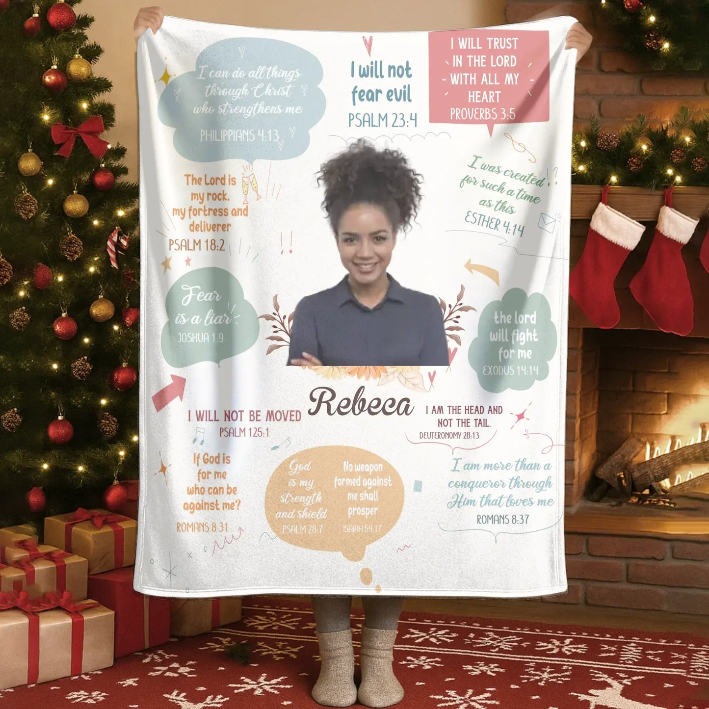 I Can Do All Things Through Christ - Personalized Bible Verse Blanket