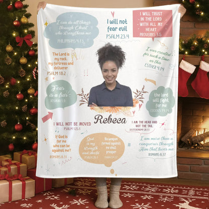 Blanket Custom KNT / White / 30x40in / 76x101cm I Can Do All Things Through Christ - Personalized Bible Verse Blanket