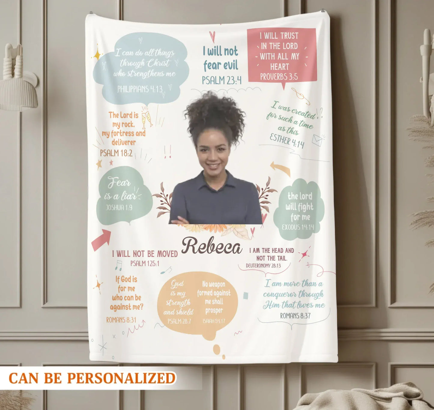 I Can Do All Things Through Christ - Personalized Bible Verse Blanket